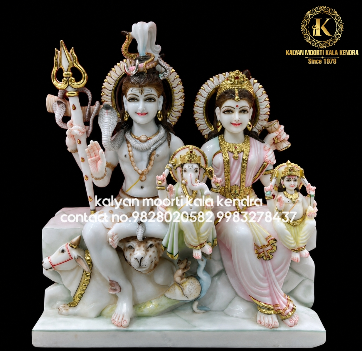 shiv parivar marble statue 